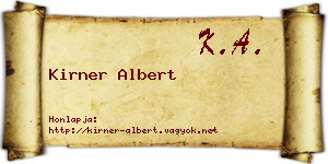 Kirner Albert névjegykártya